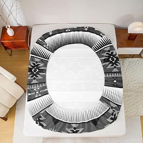 Miniatura 3 de Feelyou Western Decor - Juego de sábanas tamaño King del suroeste para niños, niñas, niños, bohemio, azteca, decoración de dormitorio, gris