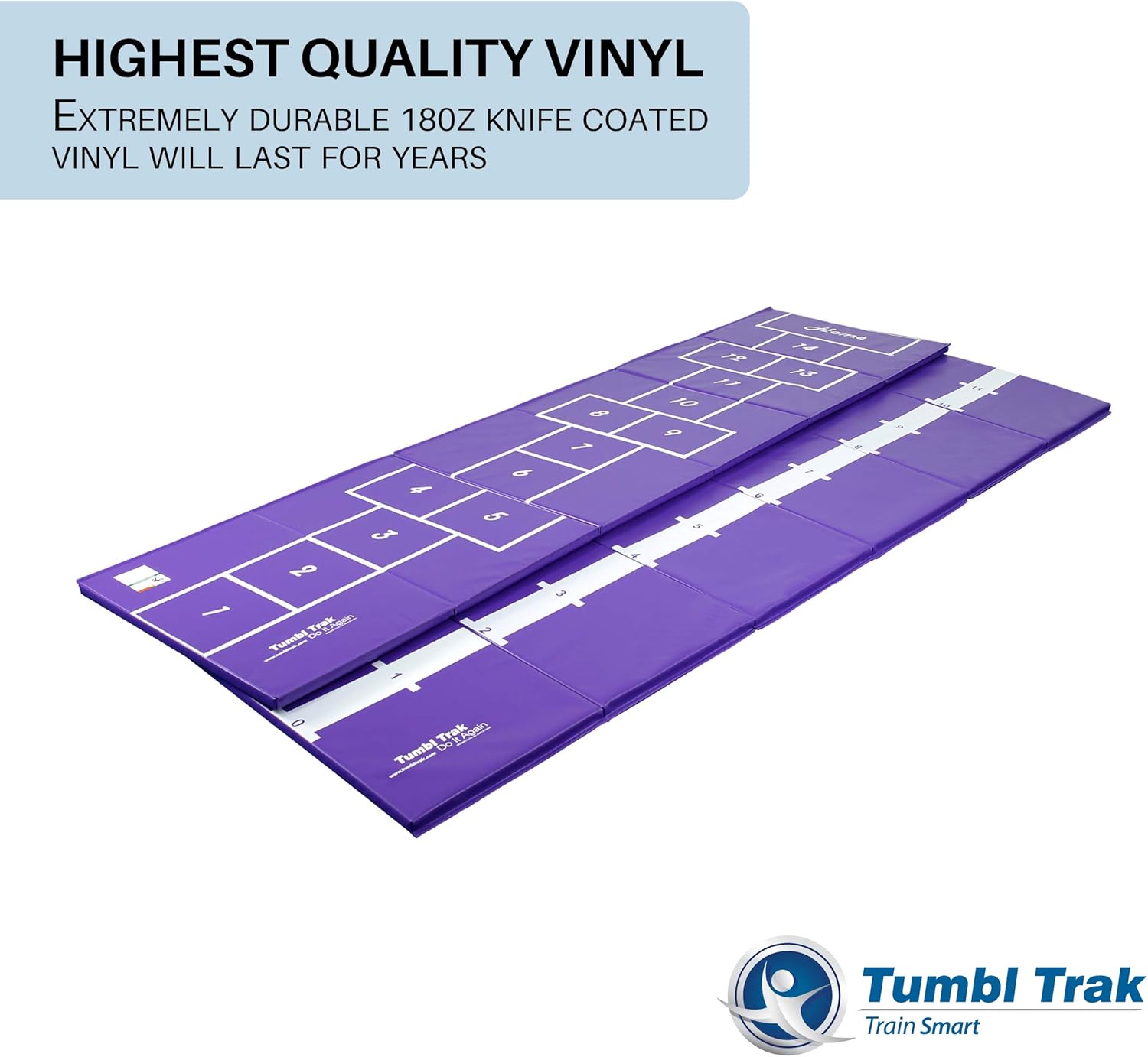 Tumbl Trak Girl's Gymnast Hopscotch Mat, Purple, 3 x 12-Feet x 1 3/8-Inch : Sports & Outdoors