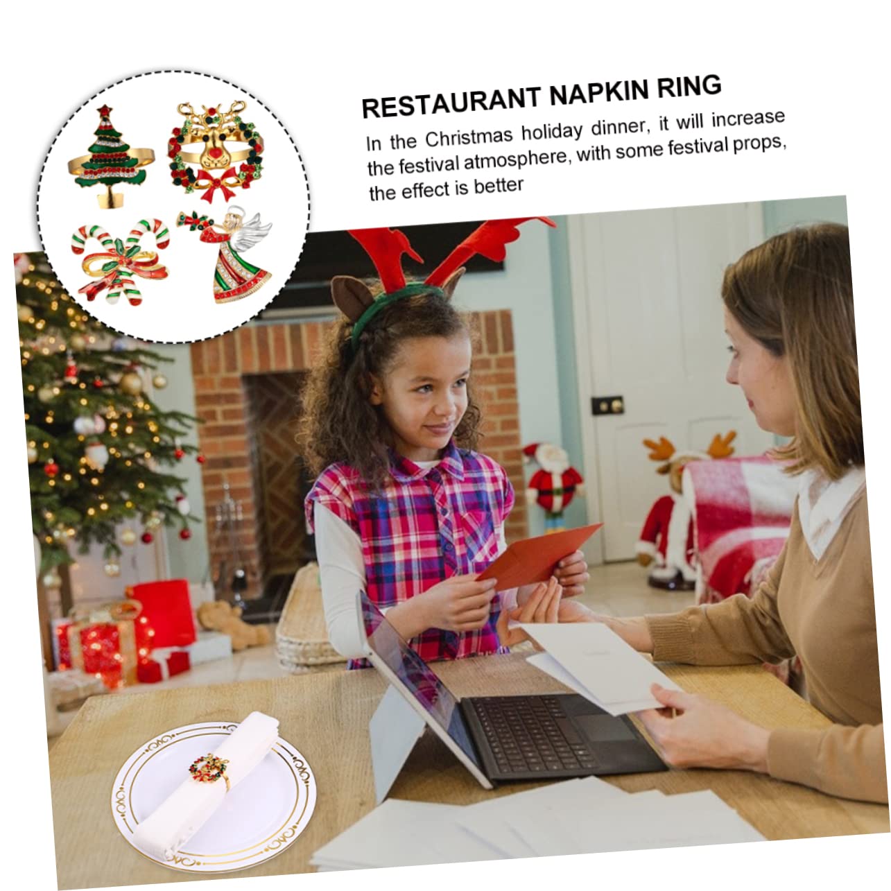 OUNONA 12stücke Teiliges Weihnachtsserviettenringe Aus Legierung Elegante Tischdekoration Für Festlichkeiten Für Weihnachten Hochzeiten Und Partys Rot Und Grün