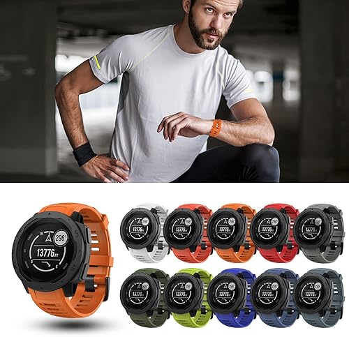 Miniatura 28 de Correa de repuesto para reloj Garmin Instinct, correa de silicona suave compatible con Garmin Instinct 2/Solar/Tactical Pizarra
