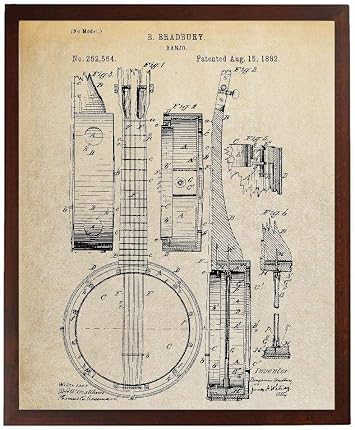 Banjo Mandolin Patent Poster Bluegrass Country Music Decor Vintage Music Musician Gift Vintage TDP365