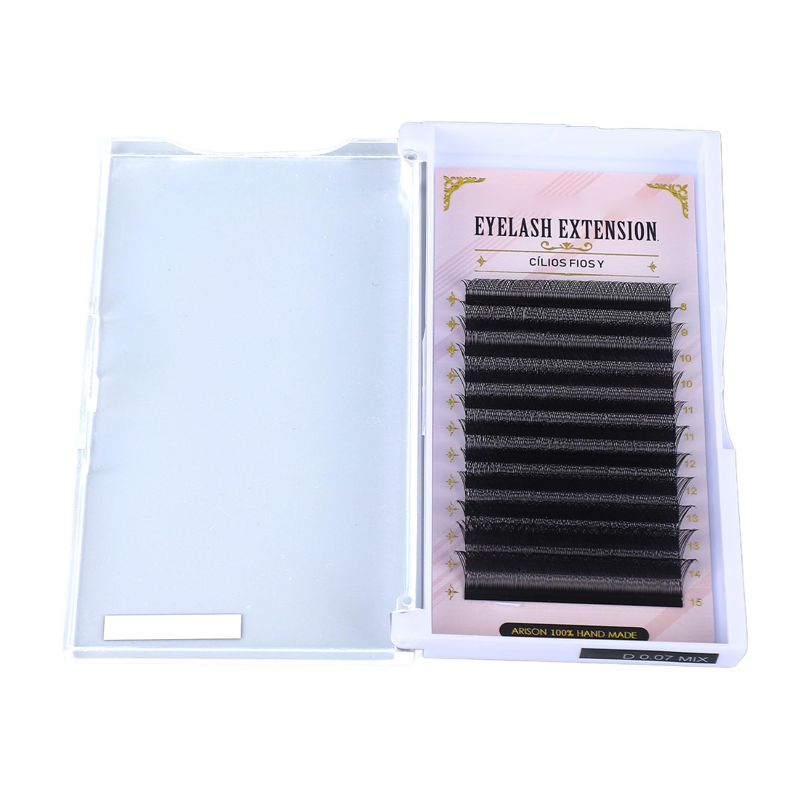 Pestañas Suaves 0.07D para Extensión de Pestañas, Postizas Individuales en Forma de Y de 8-15mm para Artistas de Maquillaje