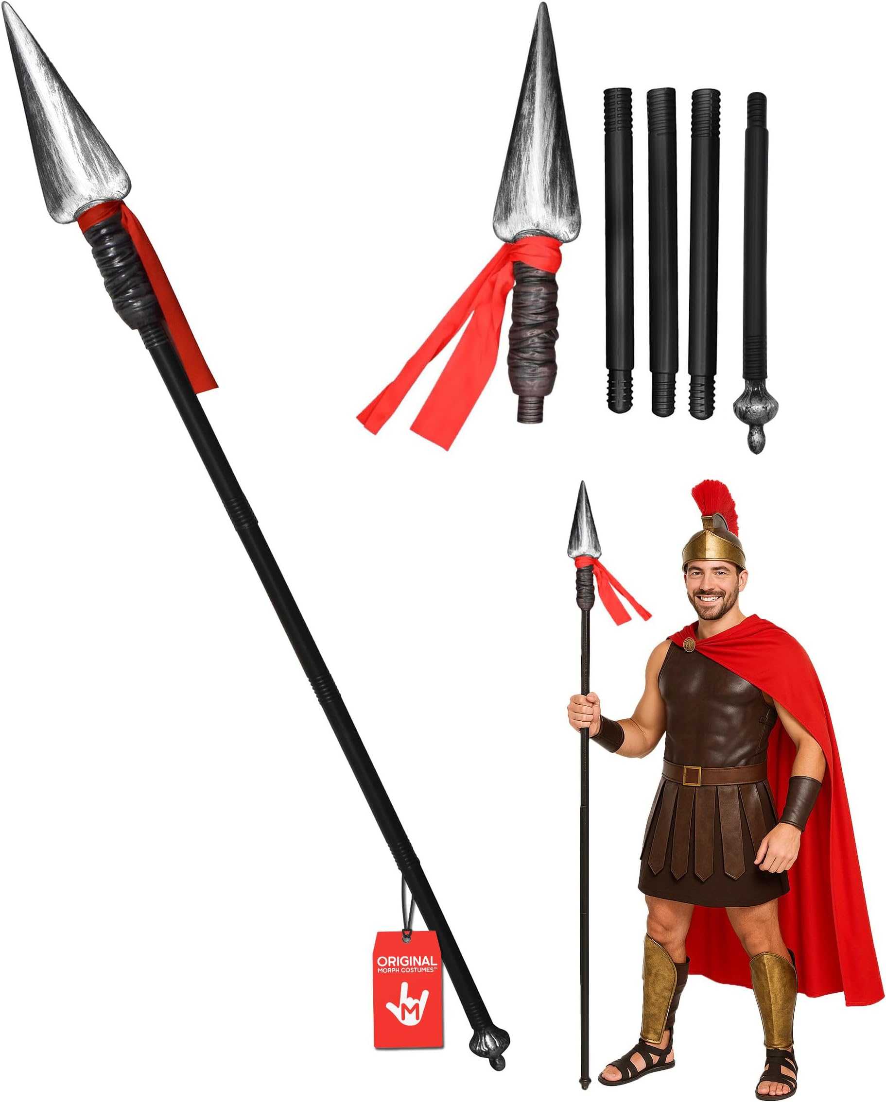 Nicky Bigs Novelties Adult Large Spartan Roman Plastic Spear Prop - Native American Spear Warrior Costume Weapon Cosplay Accessory