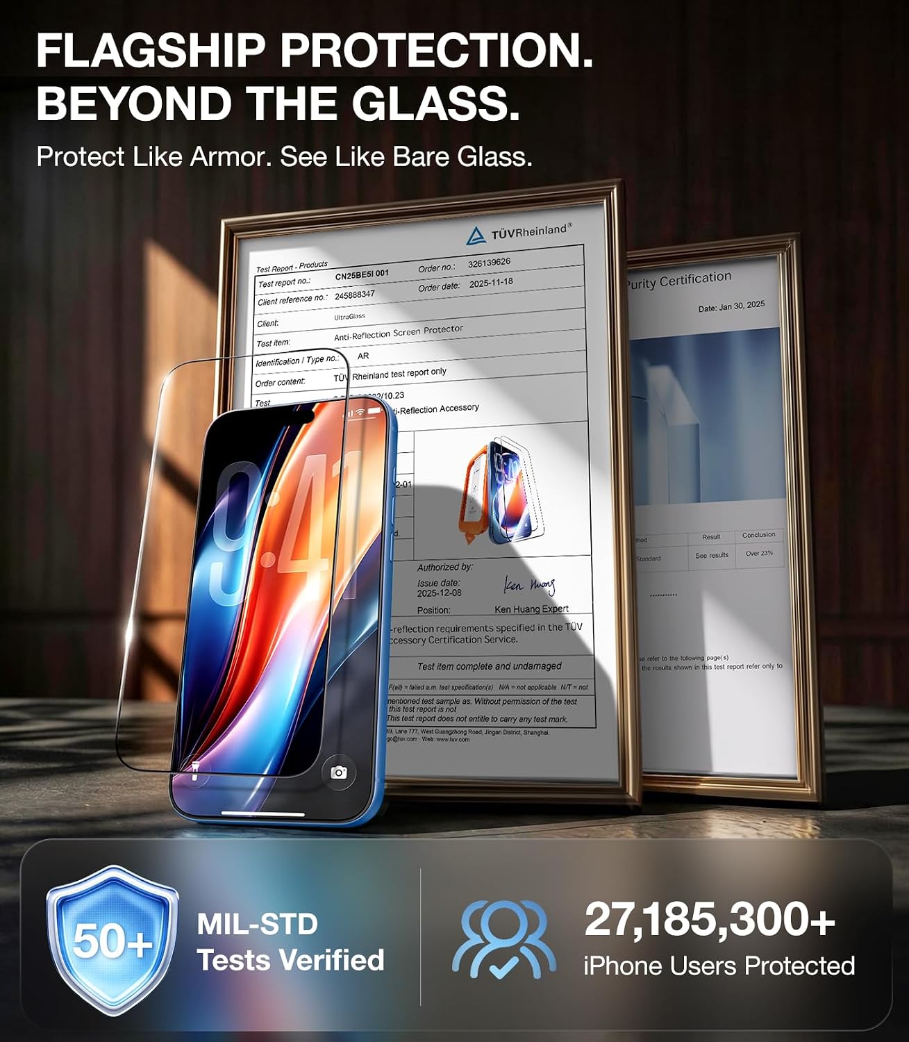 UltraGlass TOP 9H+ OptiArmor for iPhone 18 Pro Max Screen Protector, 2 Pack