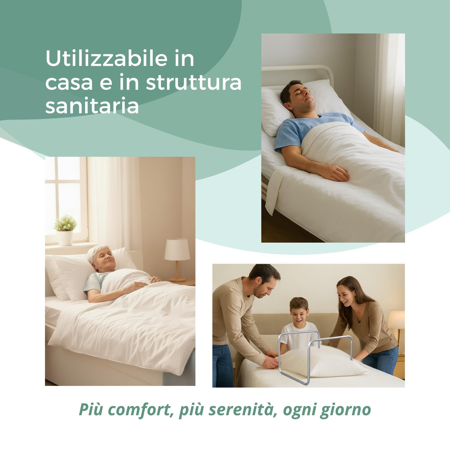 REMEDIA ONE - Alza Coperte Smontabile in Alluminio Anodizzato – Alzacoperte per Piedi Anziani e Pazienti, Solleva Coperte per Piedi – 50x52x40 cm