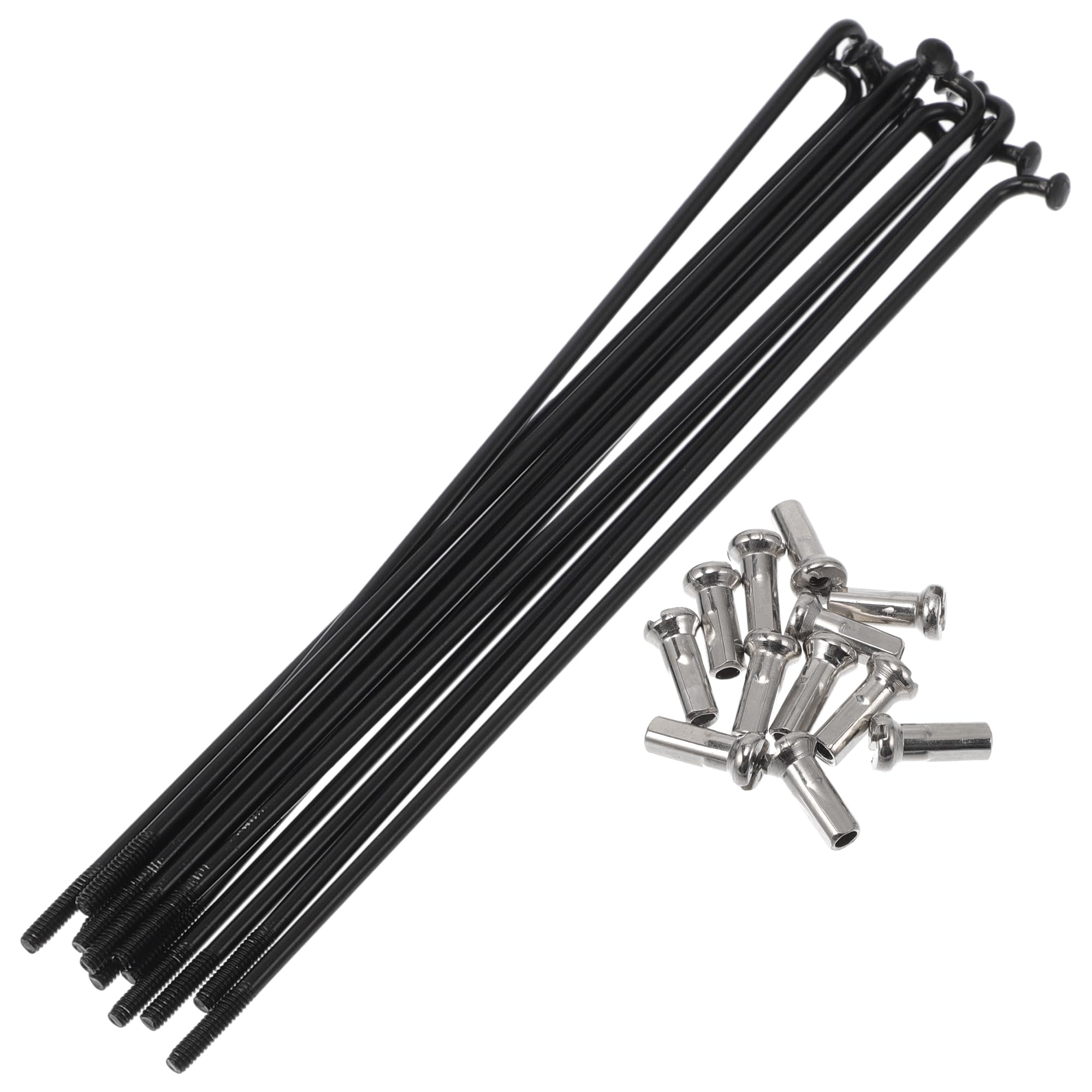 A ABSOPRO Bicycle Spokes 14G 123mm Length Bike Wheel Spokes 304 Stainless Steel Black 1 Set