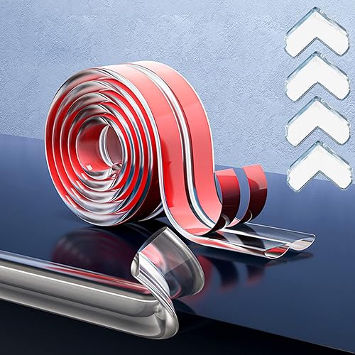 Baby Proofing, Edge Protector Strip Clear, 10FT Silicone Soft Corner Protectors for Baby with Upgraded Pre-Taped Strong Adhesive, Edge Protectors
