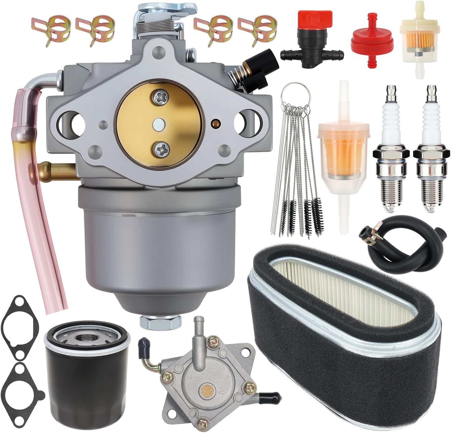 Carbman 15003-2349 Carburetor Compatible with Kawasaki FC420V 4 Stroke Engine Parts Carb with Fuel Pump Oil Filter