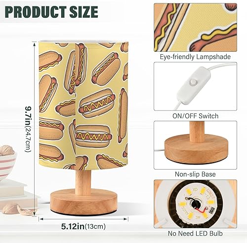 Miniatura 3 de Night Lamp Table Top Lamp Cylinder Cartoon Hot Dog Lamps for Small Spaces Glass Table