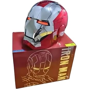EINI Ironman Mask, Realistic Model, Red x Silver, Automatic Opening/Closing, Sound, LED Lighting, Authentic Costume, Helmet, 
