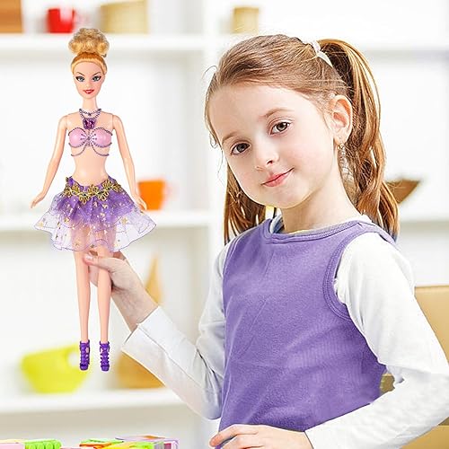 Miniatura 5 de Kaloktuwa Muñeca de cuerda de juguete, muñeca de baile latino, juguetes de niñas, regalo adecuado para niñas de más de 3 años, opciones de regalo de