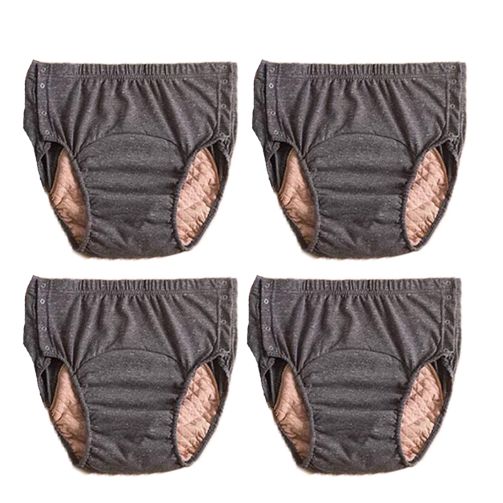 Protector Pañal Adulto Reutilizable, Unisex Doble Protección Incontinencia 100% Algodón Lavable Pantalones para Incontinencia con Pañales y Hebilla Oculta,Gris,XL
