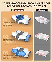 Vista 3 de Cozyplayer Almohada cervical para el cuello verdaderamente refrescante para aliviar el dolor, almohada ergonómica para dormir de lado para soporte