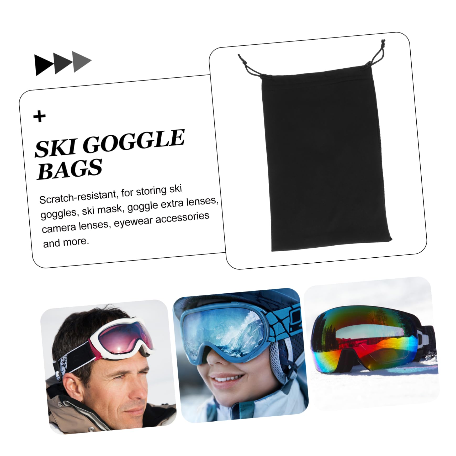 Lot de 10 De Rangement pour La Neige Capacité Résistants Aux Rayures pour Le Ski La Neige Et Les Objectifs D'appareil Photo