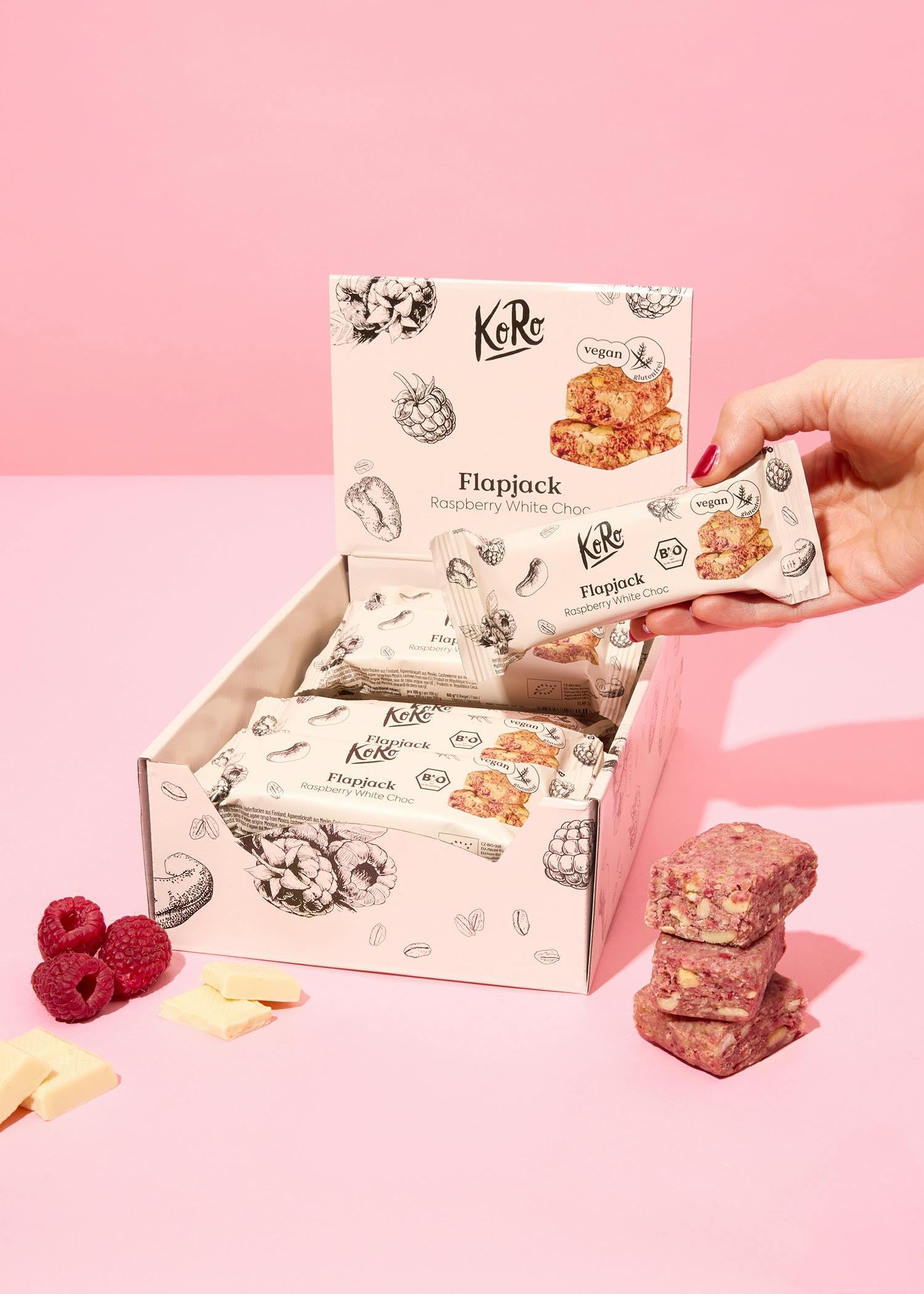 KoRo - Barre d'avoine framboise chocolat blanc bio 15 x 60 g