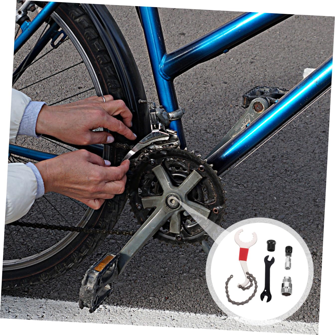 Toddmomy Estrattore per Pedivella in Metallo Strumento di Estrazione per Movimento Centrale Scanalato Denti Dispositivo di Estrazione per Guarnitura per Biciclette da Strada e Mountain Bike