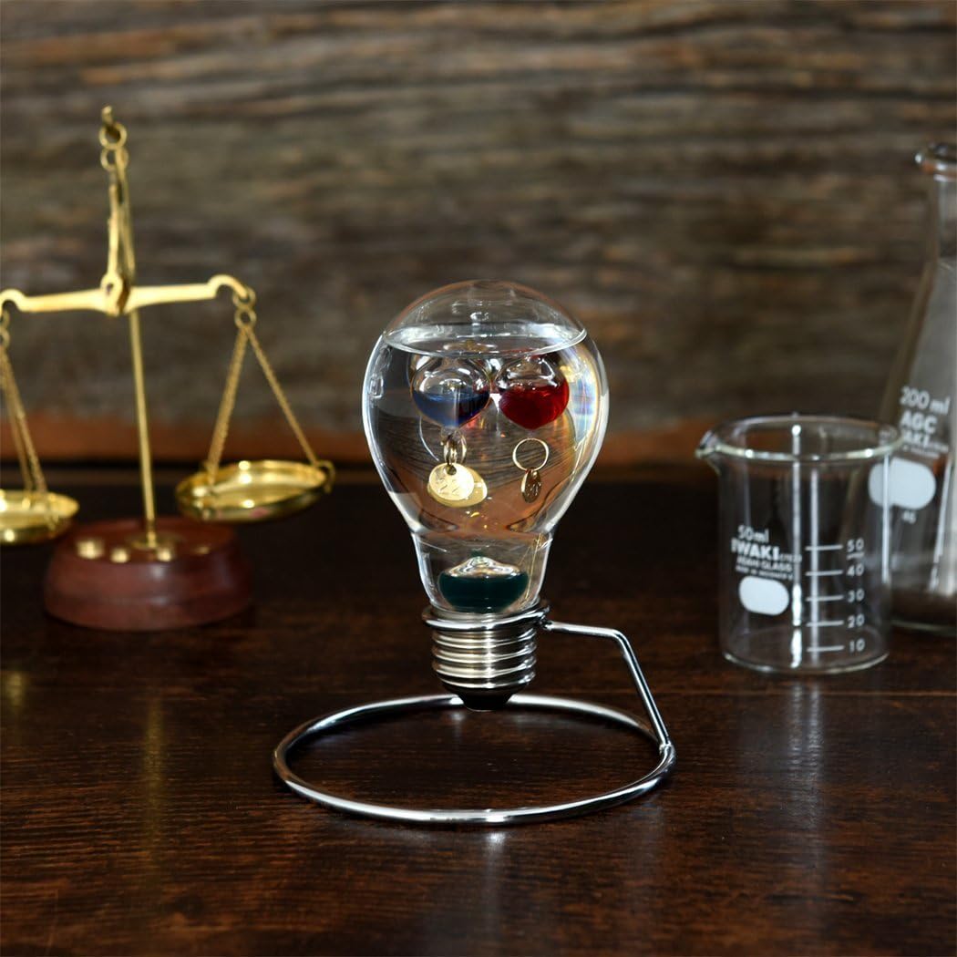 Amazon Co Jp ガラスフロート温度計 電球 バルブ ガリレオ温度計 ホーム キッチン