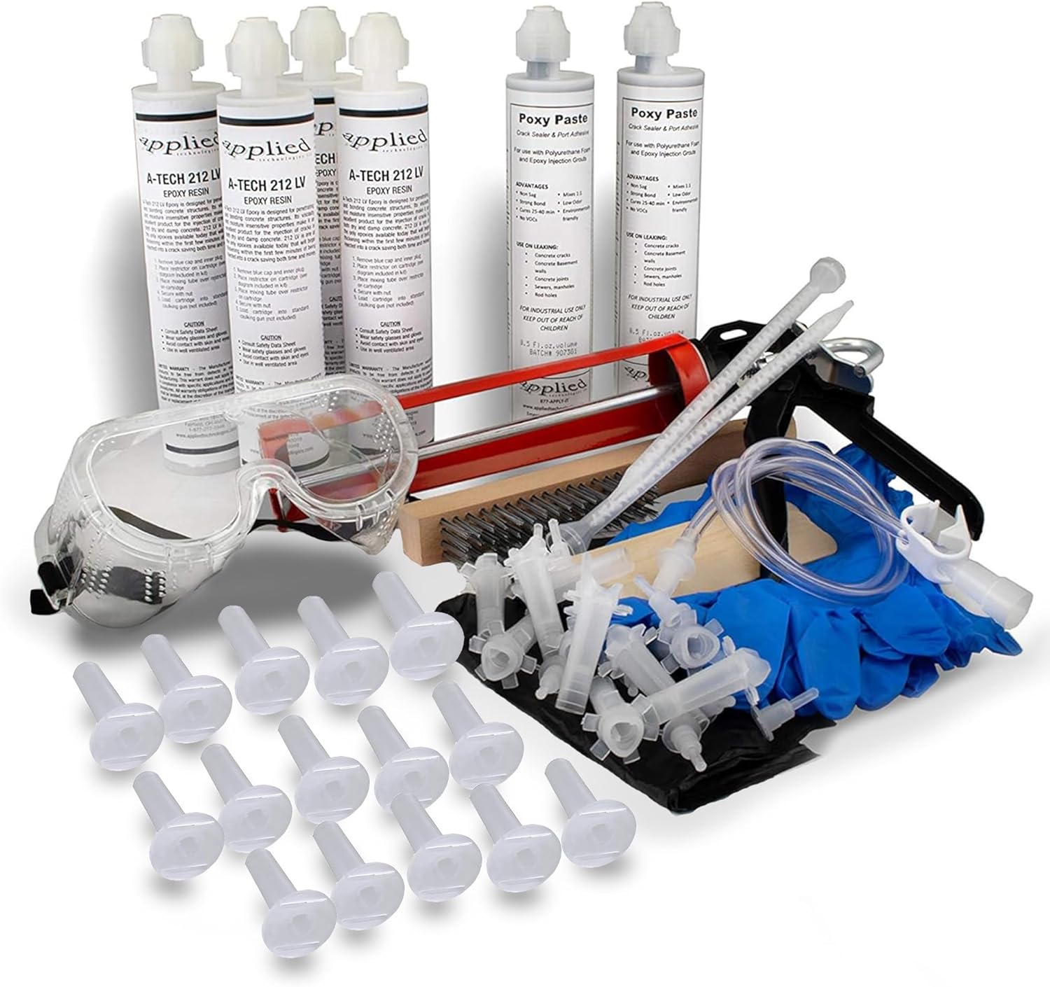6–10 Ft DIY Foundation Wall Crack Repair Kit, Waterproof Epoxy Concrete Crack Filler, Stops Leaks, 12,000 PSI Structural Strength, Fast Gel Time, Professional-Grade Home Improvement Repair Solution