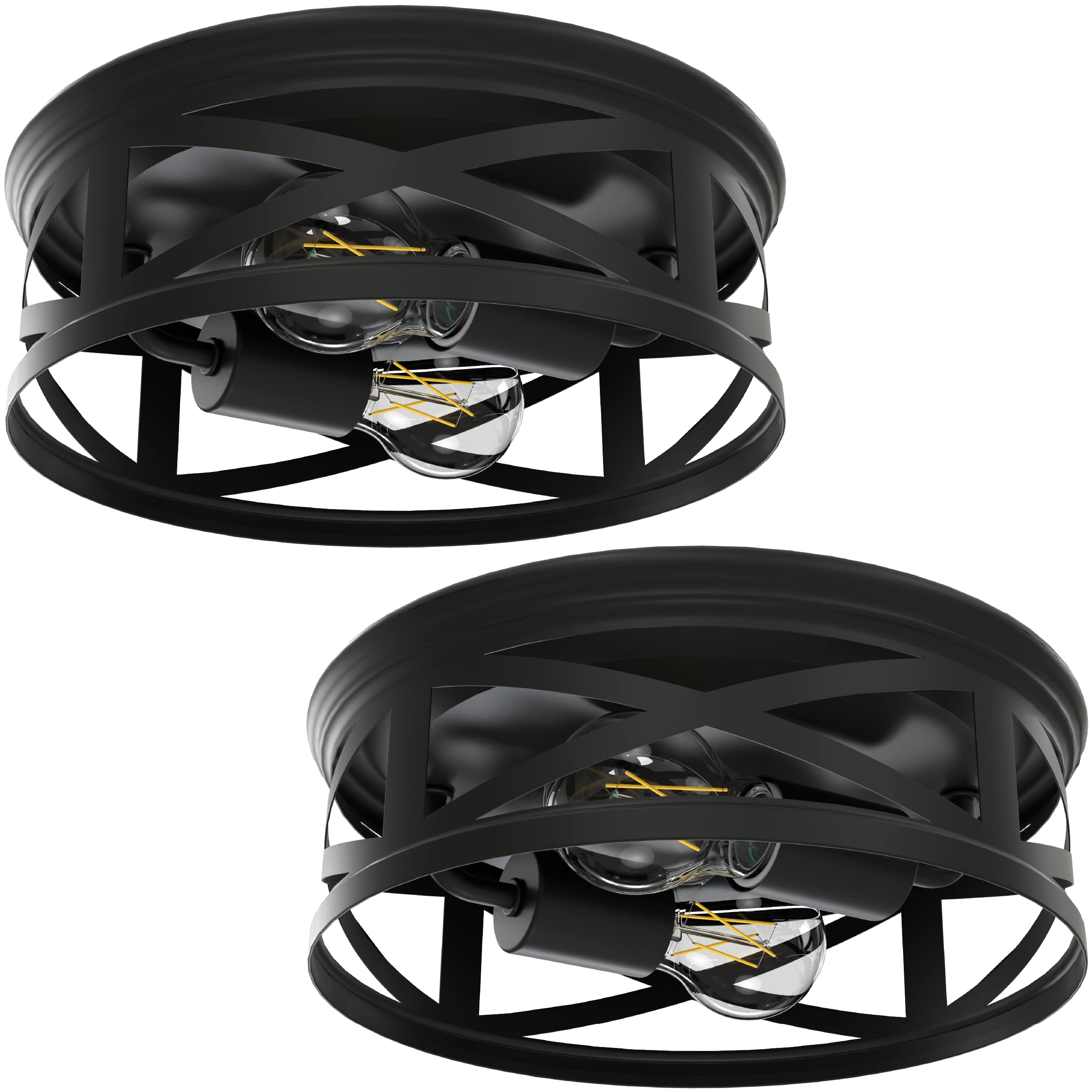 Sunco Lighting 2Light Flush Mount Ceiling Light Fixture, Hallway Matte