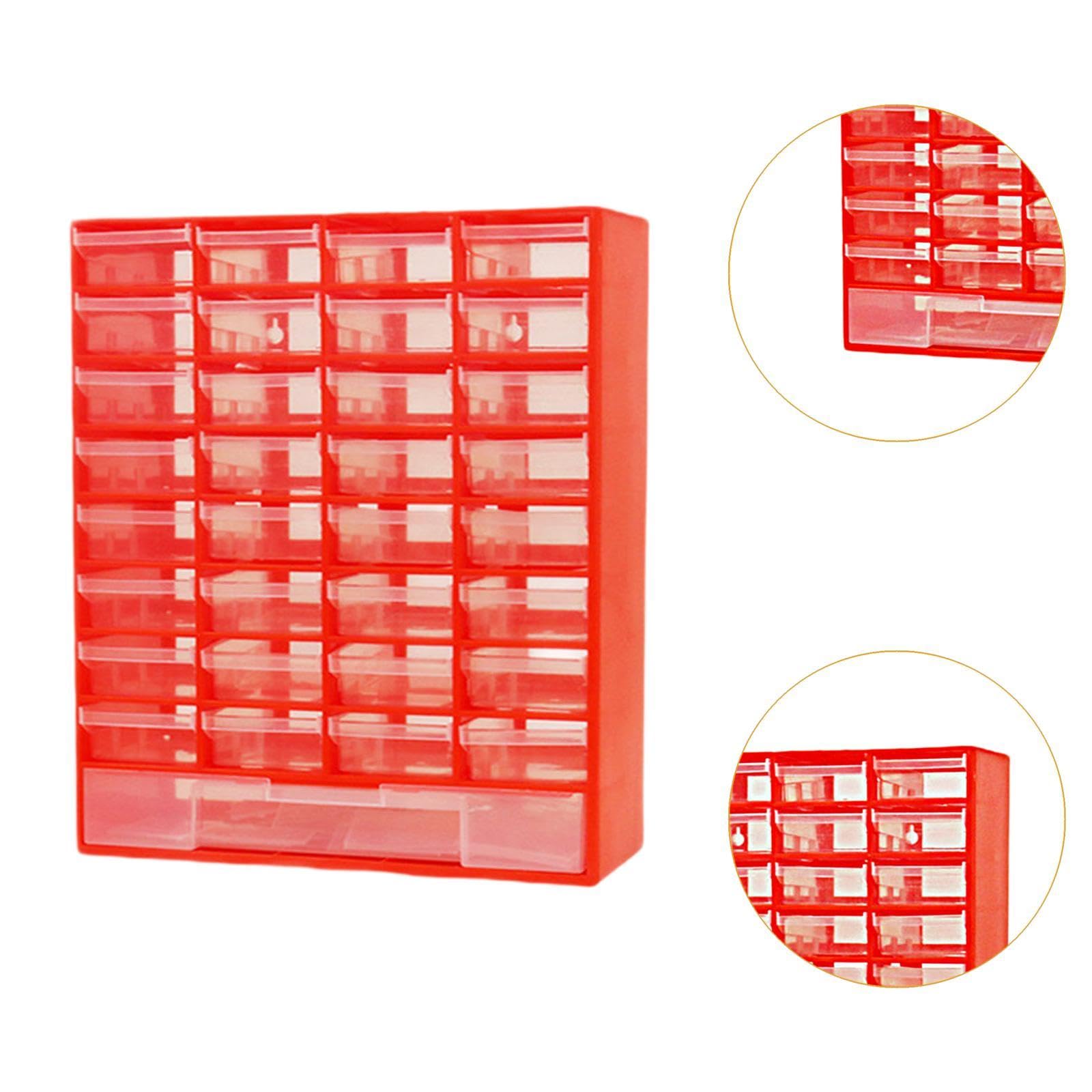 33-Drawer Storage Cabinet Organizer - Wall Mountable Parts Box For Screws, Crafts, Makeup & Tools, Black