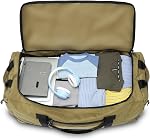 Laripwit Sac à bandoulière collapsible avec roues 130-170L Sac à bandoulière extra large extensible pour les hommes Femmes Sac à duffle militaire de service lourd pour le camping Rolling pliable Carry on Bagage, Brown
