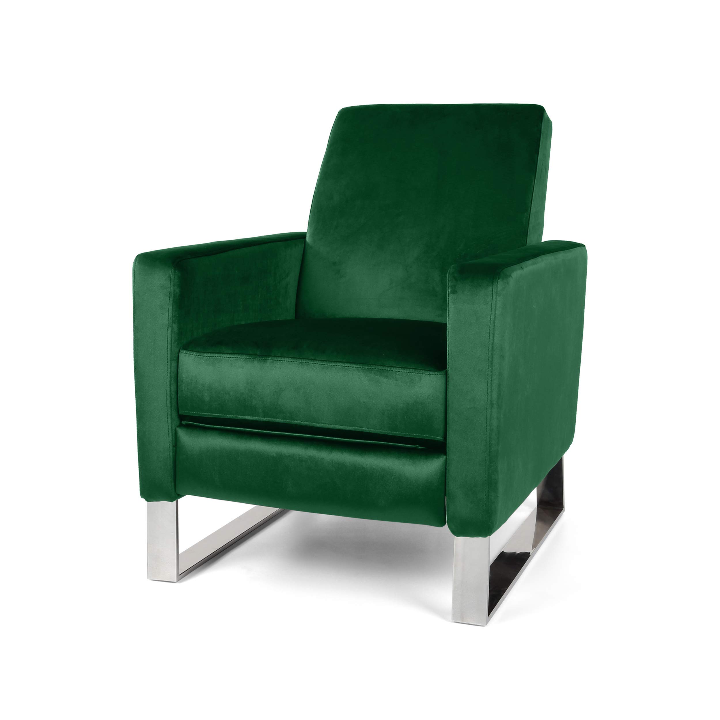 Christopher Knight Home Arvin Push Back High Leg Recliner, Emerald, Silver