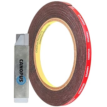 CANOPUS Double Sided Tape Heavy Duty Strips 8mm x 3meter Waterproof Automotive Double Sided Foam Tape for Led Strip Lights, Indoor, Outdoor use, Trim
