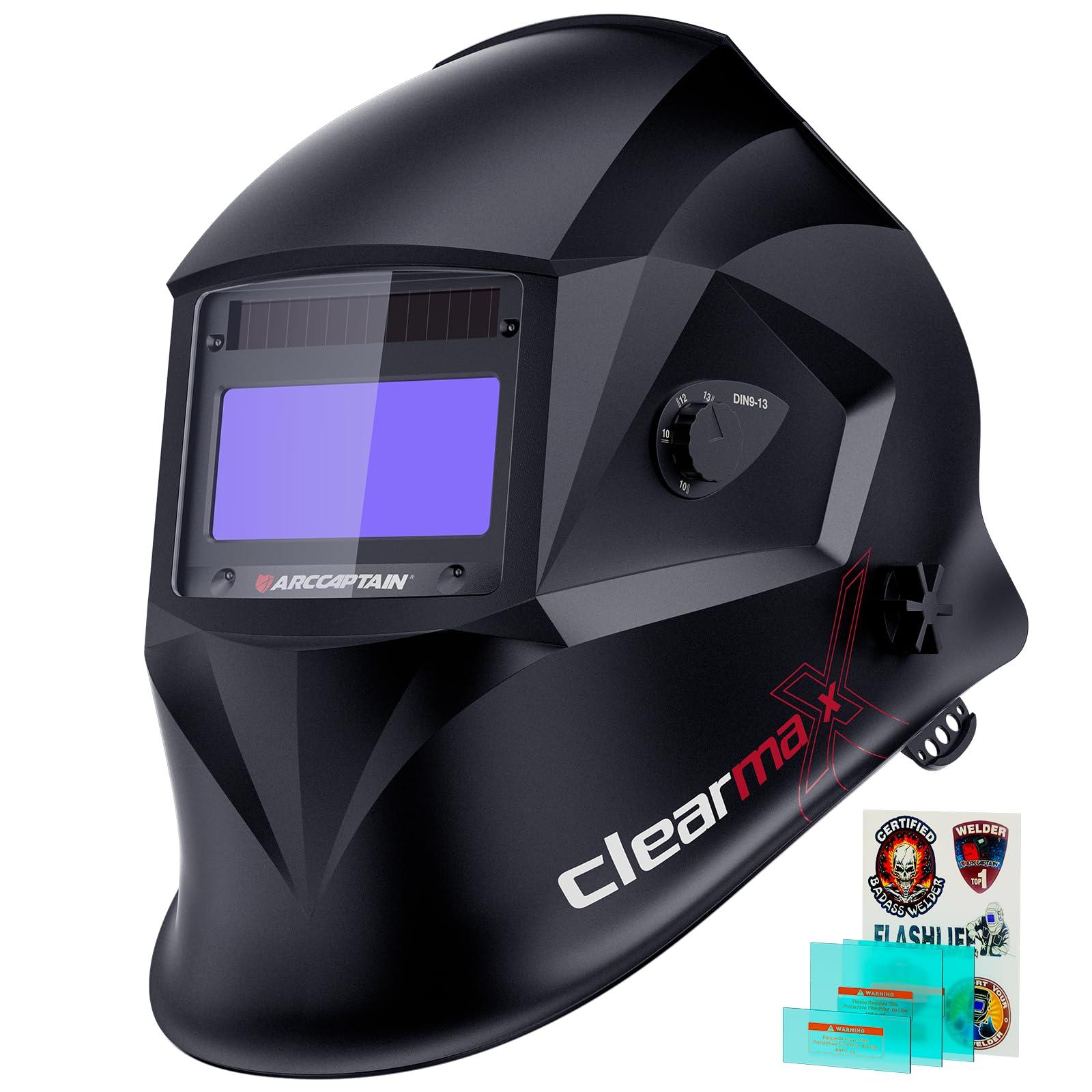 Arccaptain Automatic Welding Helmet, Solar Welding Helmet, Automatic Darkening Welding Mask for TIG MIG ARC Grinding/Arc Welding/Plasma Cutting