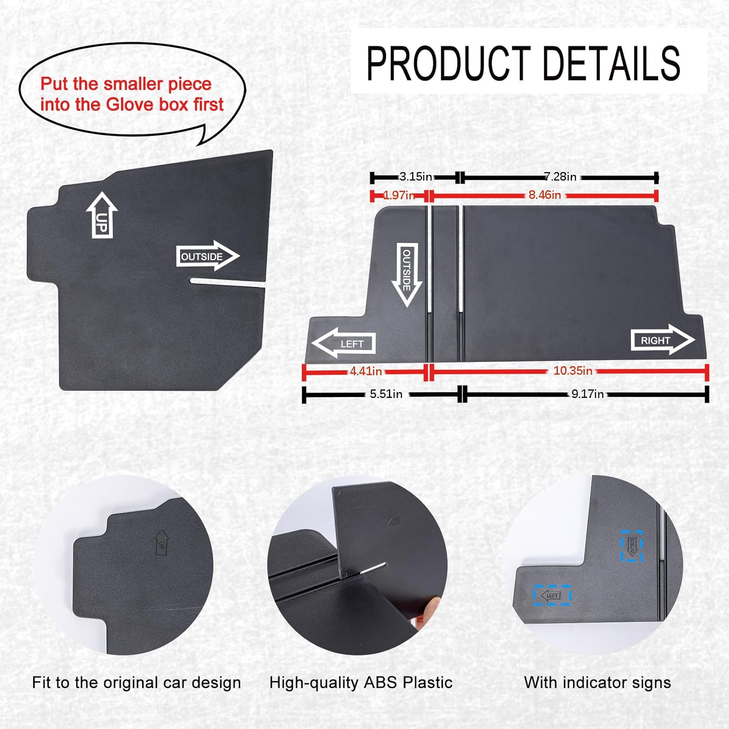 JDMCAR Glove Box Organizer and Center Console Cover Compatible with 2025+ Toyota 4Runner Accessories
