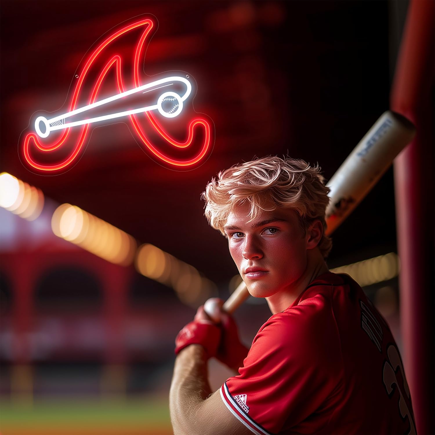 Baseball Team Neon Signs Wall Decor, Cool Light Up Dimmable LED Lights for Man Cave, Parties, Bars, Dorms, Office Wall Art and Game Room Decor, Birthday Gift for Baseball Fans - Image 5