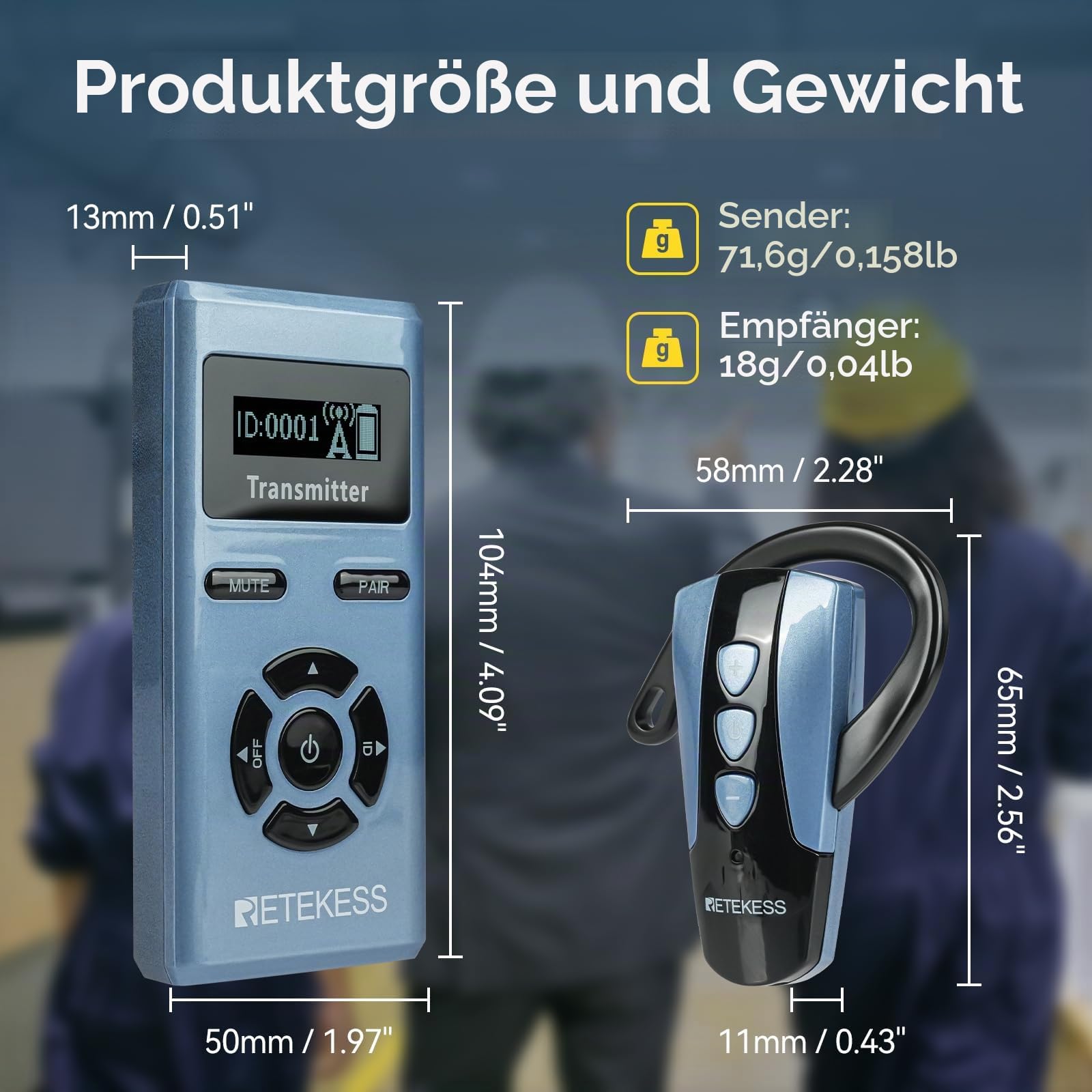Retekess TT106S Drahtloses Tourguide-System, Ohrbügel-Empfänger (2TX 20RX)