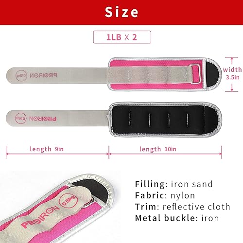 Miniatura 6 de PROIRON Ankle Weights for Women, Leg Weights for Men, Ankle and Wrist Weights 2468LBSReflective Arm Weights for JoggingGymnasticsAerobics