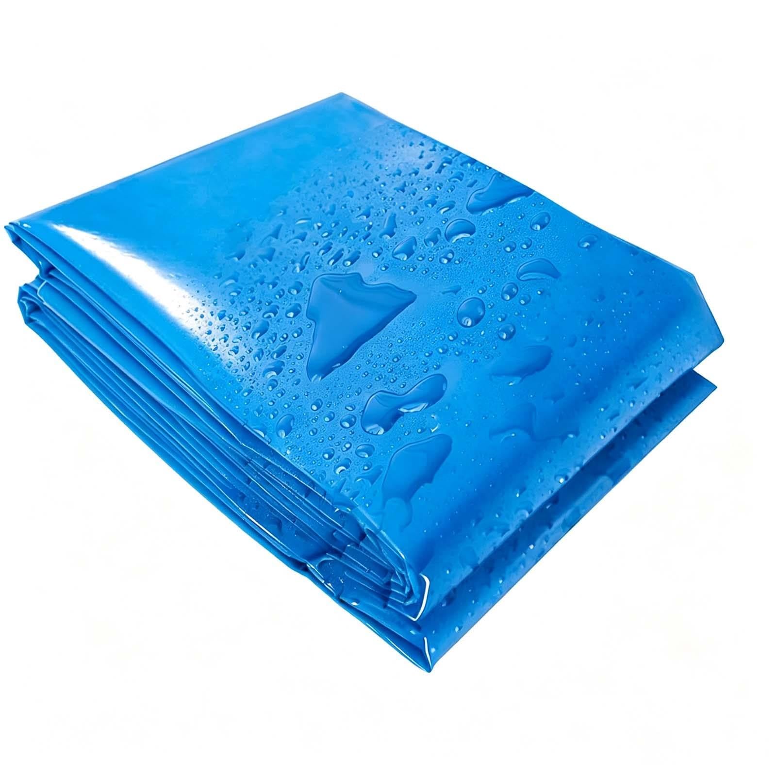 Fodera per laghetto 2x2m 2x3m 3x3m 5x5m 6x8m Fodera per laghetto Impermeabile ad Alta Resistenza con geomembrana Flessibile in HDPE Blu per telone per Tetto(4x4m)