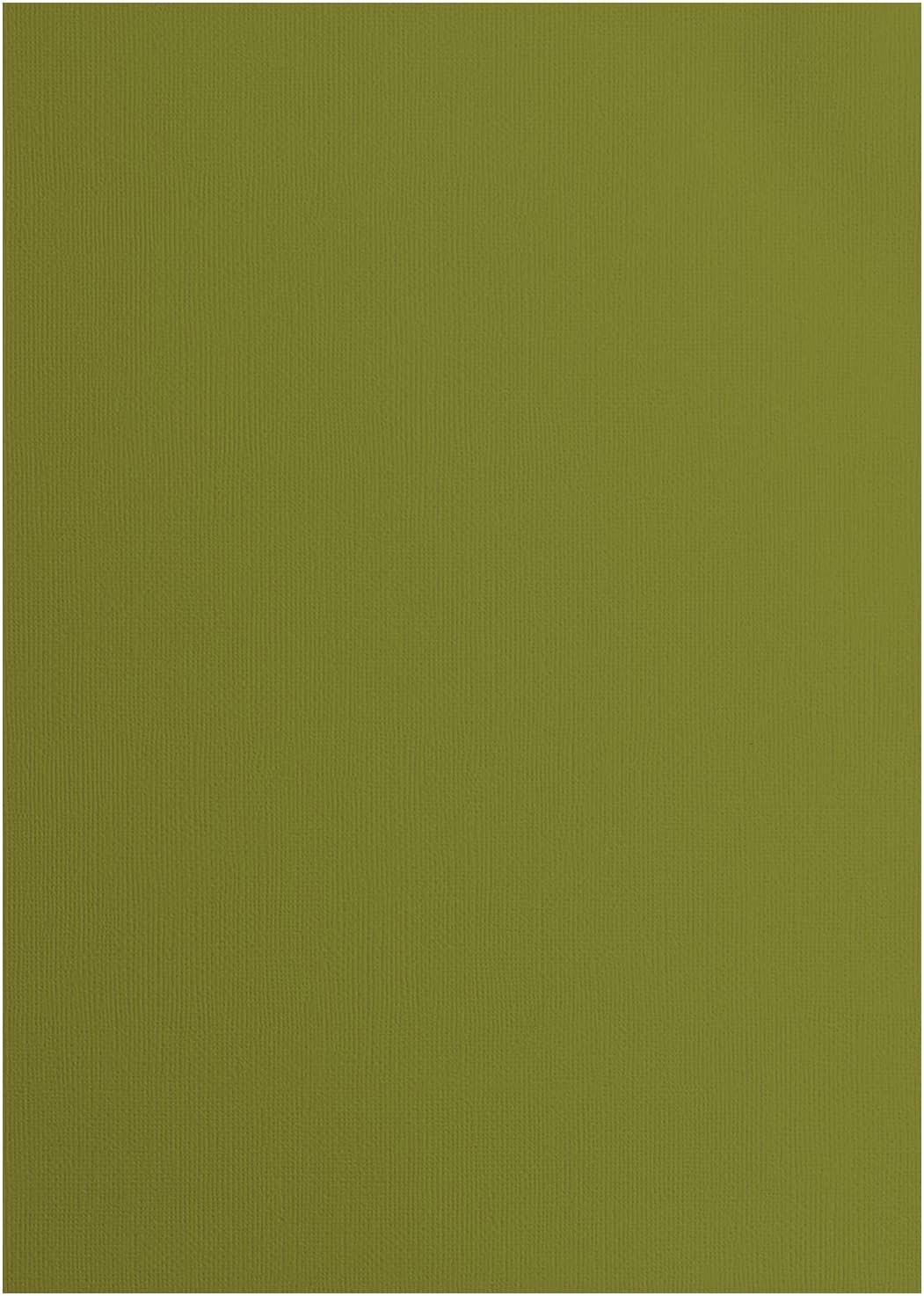 Florence Cardstock Textured - Coloured Card Making Supplies A4 - Green - 10 Sheets - Coloured Paper for Scrapbooking, Card Making, Die Cutting and Paper Crafts - 216 GSM - Olive