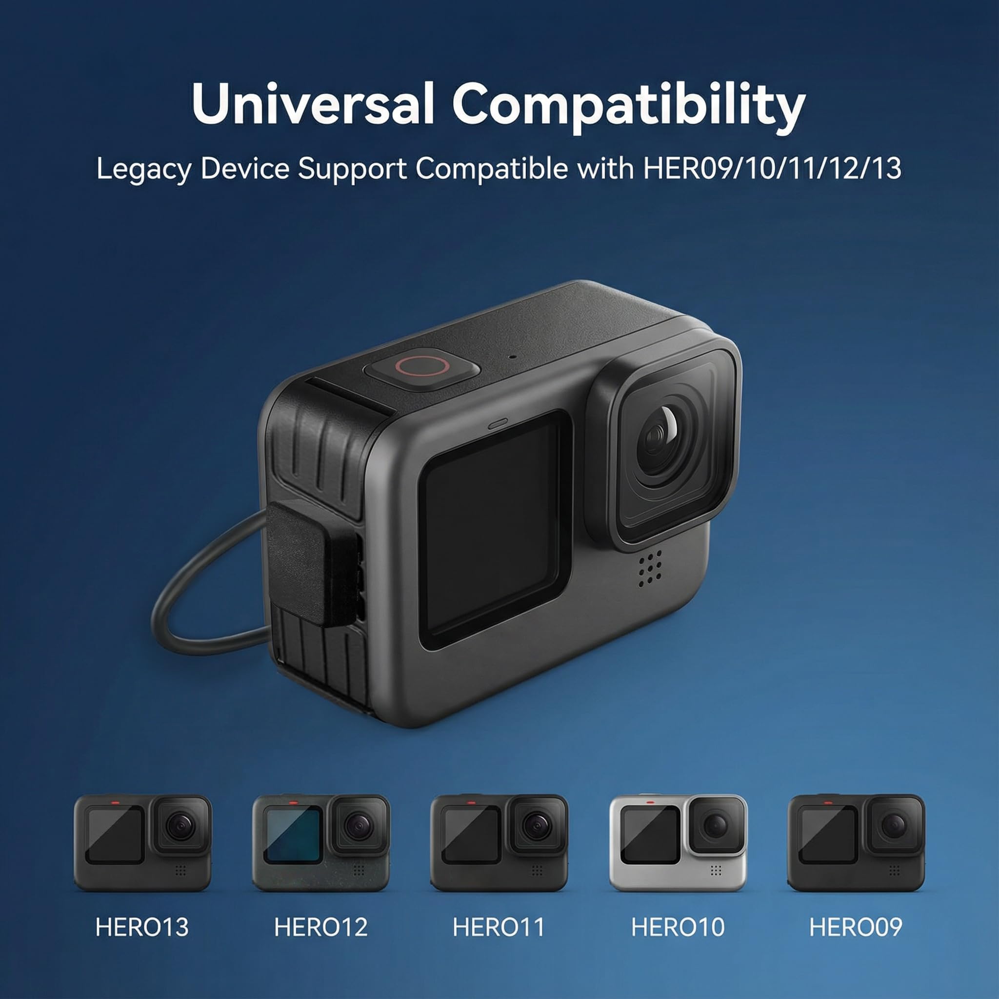 Do Gopro Hero 13, akcesoria, magnetyczne drzwi i kabel zasilający kompatybilne z GoPro Hero 13 Hero 12 Hero 11 Hero 10 Hero 9 magnetyczny uchwyt ładowarki