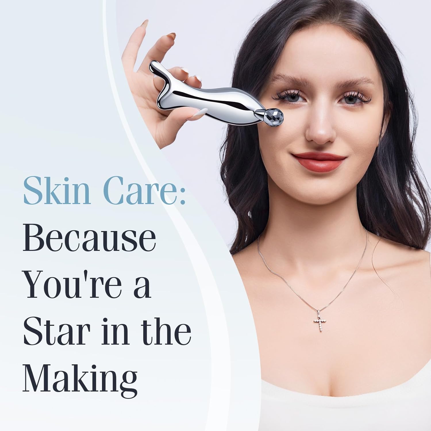 4-in-1 Gua Sha Facial Tools, Metal Lymphatic Drainage Massager Facial Roller for Wrinkles and Lifting, Stainless Steel Gua Sha Tool for Face - Image 3