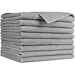 AIDEA Microfiber Cleaning Cloth-8PK, Soft Microfiber Towels for Cars, Absorbent Cleaning Rags, Lint-Free Streak-Free Wash Cloths for House, Kitchen, Window(12in.x16in), Grey