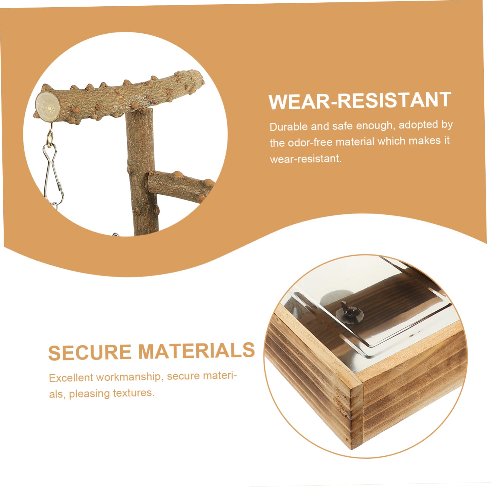 TOYANDONA Soporte de Madera para Aves Accesorio para Jaula de Periquitos Juguete para de Instalar y Resistente