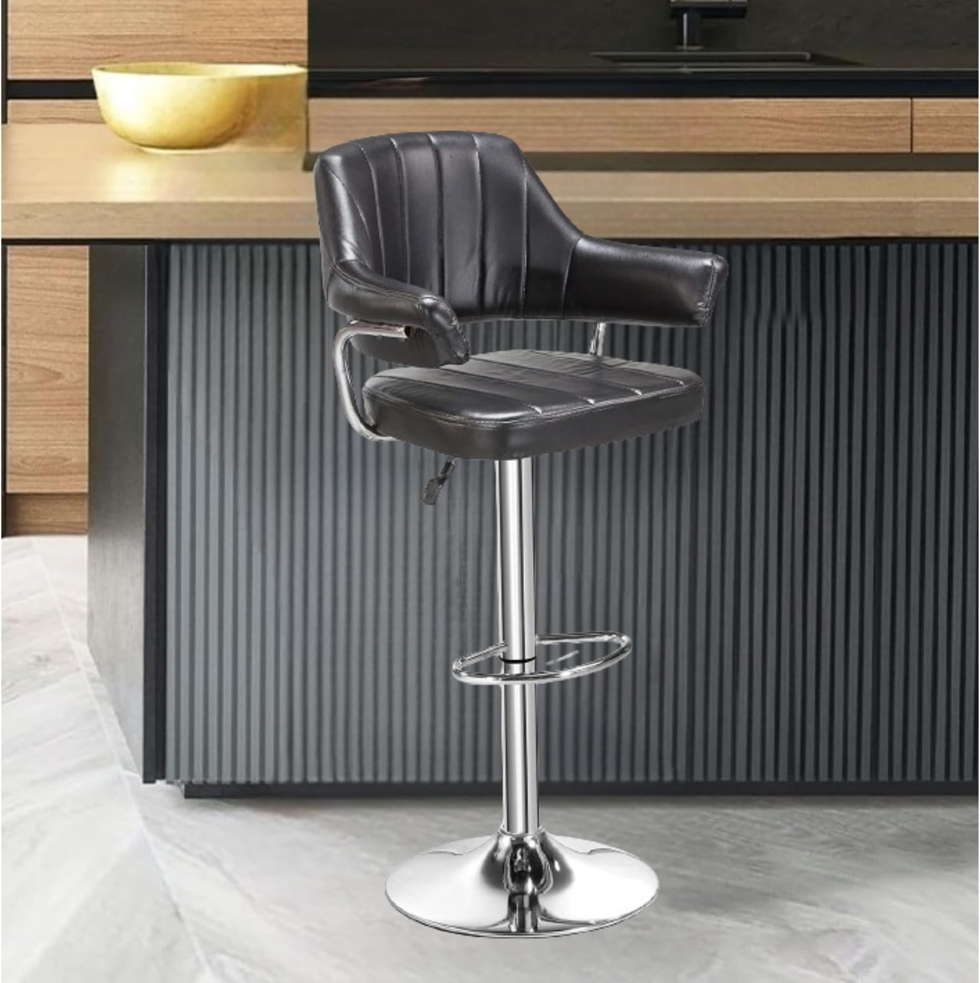 Da URBAN® Luxor Height Adjustable & Revolving Bar Stool/Kitchen Chair (Black) (1 Pc)