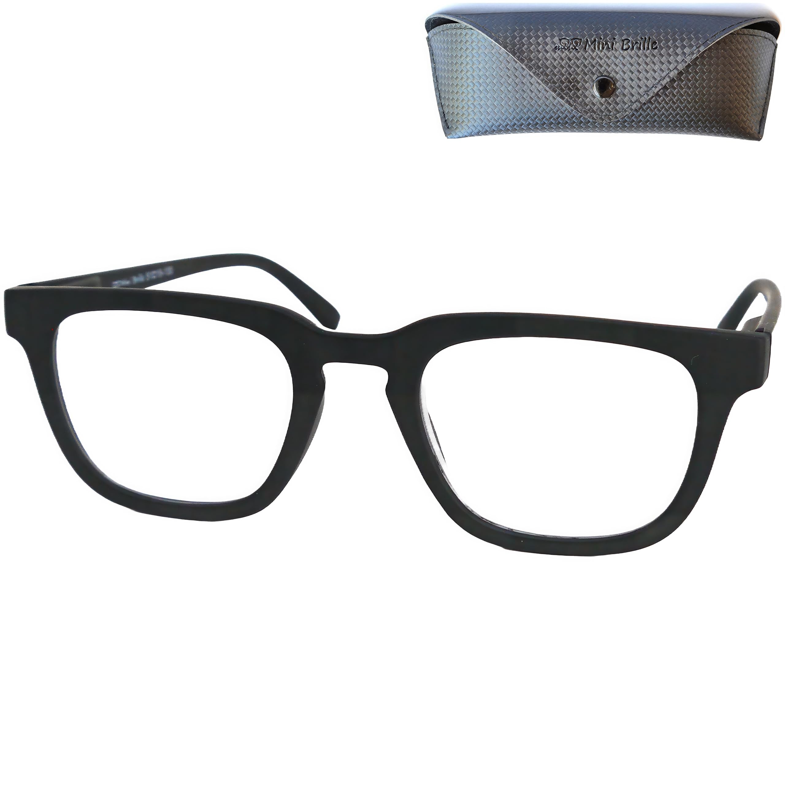 Mini Brille Rechteckige Lesebrille für Damen & Herren – Dicker Rahmen, Leichtes Kunststoffgestell, Federscharniere – Lesehilfe mit Stil inkl. Etui