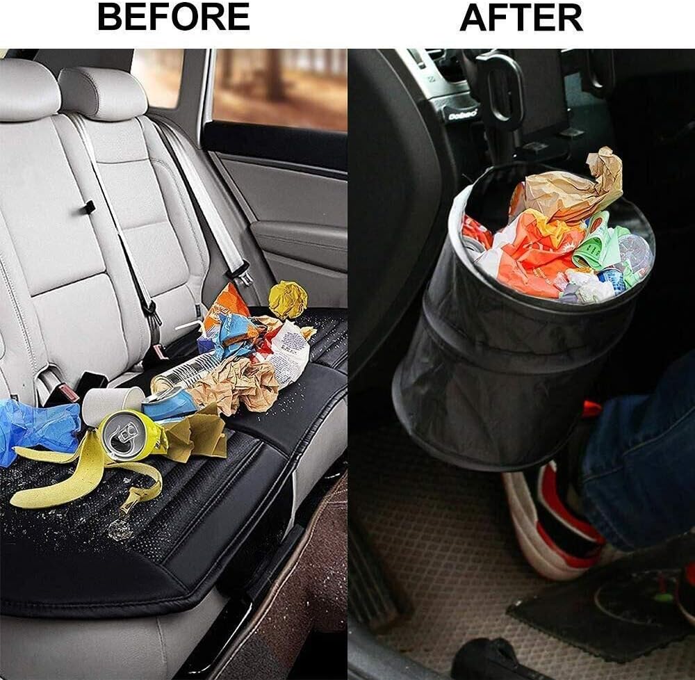 iBayx Waste Bins Car Garbage Can Foldable Car Trash Bag Organizer Universal Traveling Portable Collapsible Pop up Leak Proof Car Trash Can
