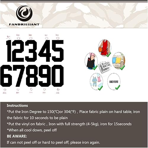 Total de 22 piezas de 5 pulgadas con números de planchado del 0 al 9 para camisetas deportivas, camisetas deportivas de transferencia de números