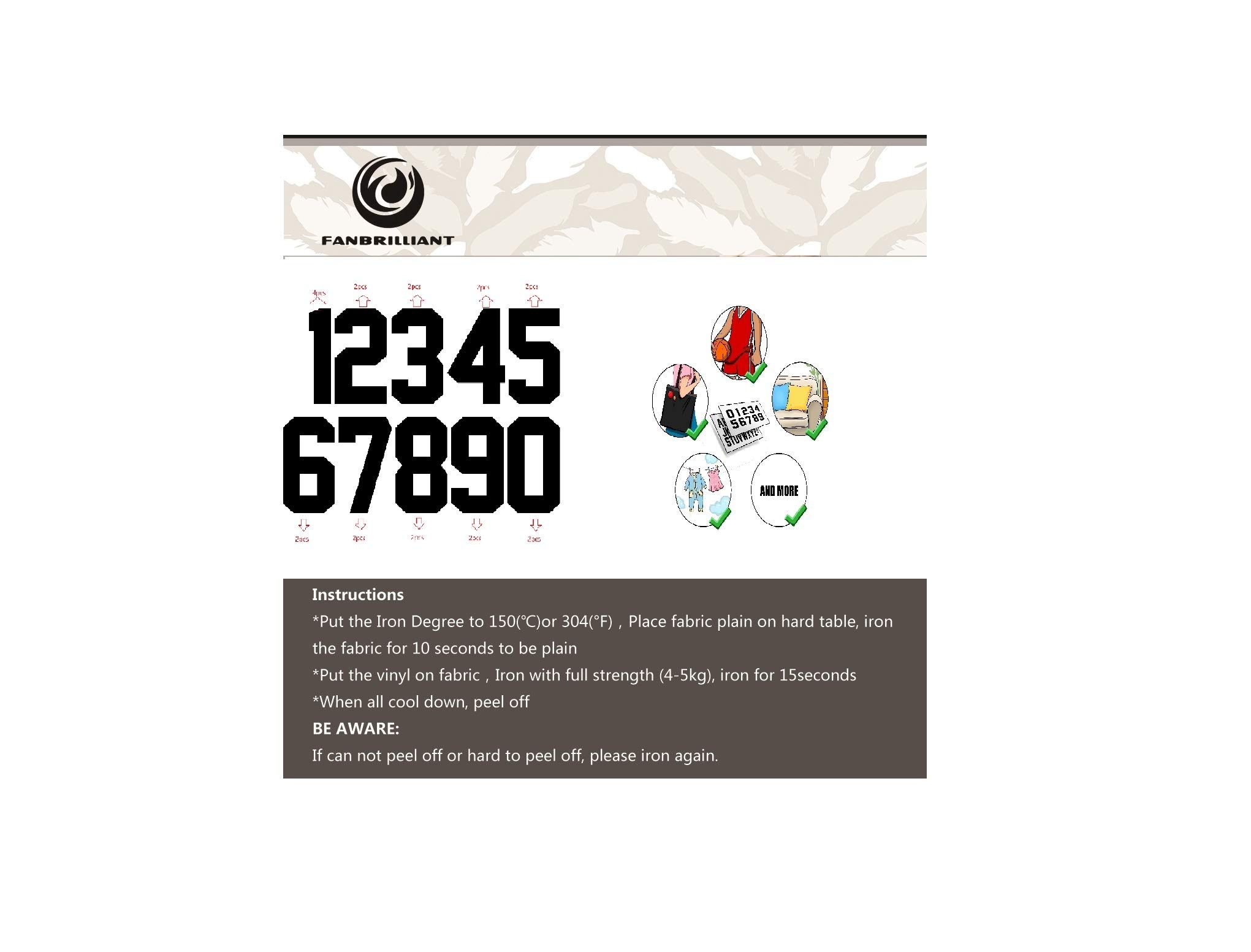 5 Inch Iron On Numbers 0 to 9 for Team Pack Sport Jerseys T Shirts Athletic Number Transfers black black 0823