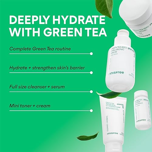 Miniatura 2 de innisfree Green Tea Seed Hydrating Serum with Hyaluronic Acid & Niacinamide, Korean Face Serum for Glow