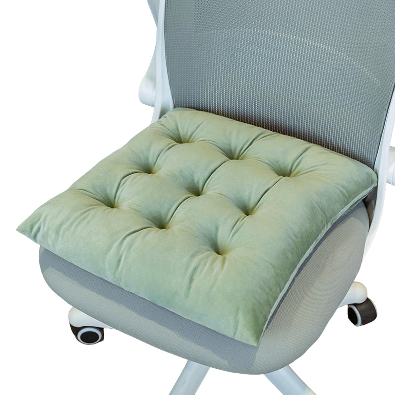 NZPOST Set di 8 Cuscini per sedie da Cucina in Velluto con Lacci, Cuscini Quadrati Spessi in Memory Foam per Sala da Pranzo