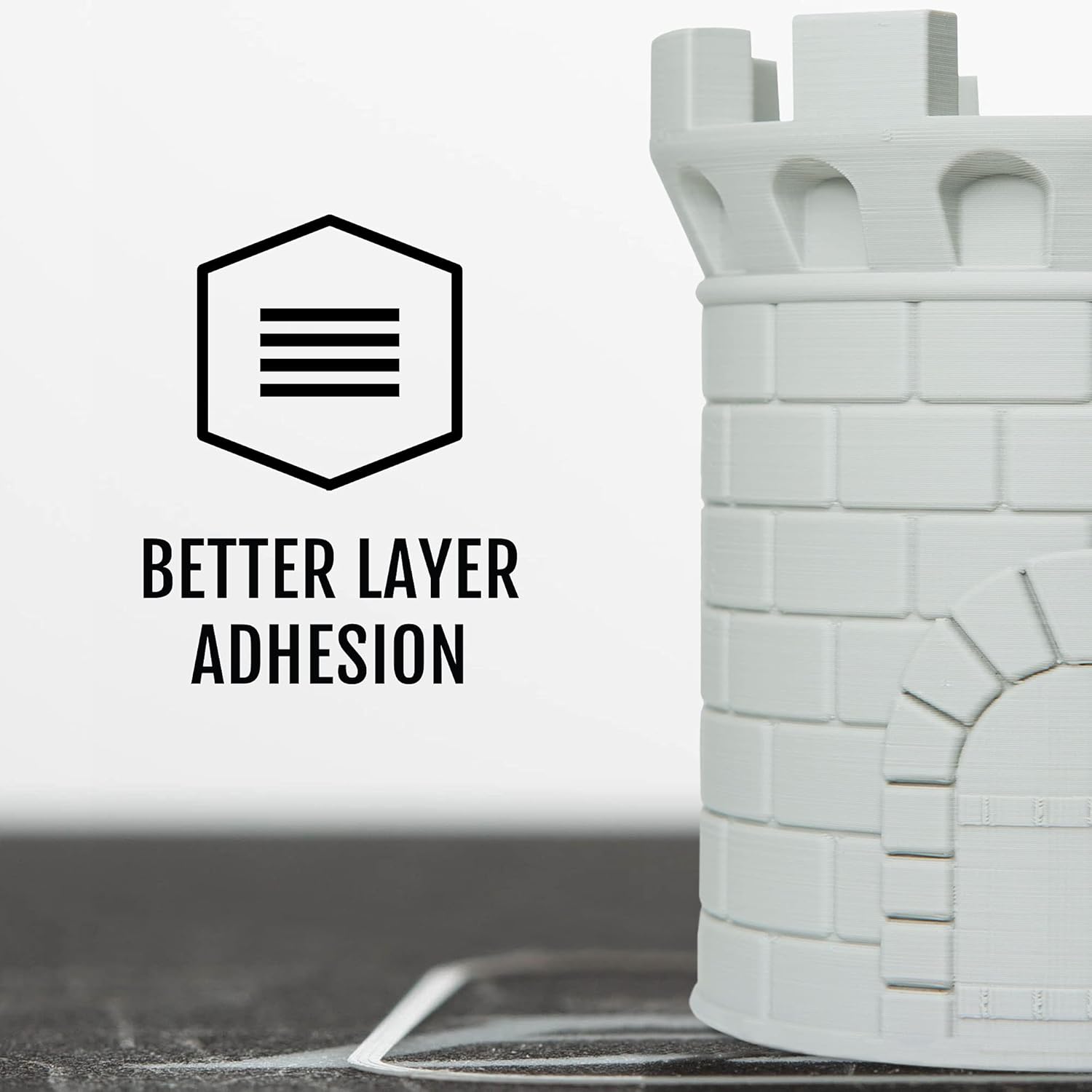 HATCHBOX Matte PLA 3D Printer Filament, Dimensional Accuracy +/- 0.03 mm, 1 kg Spool, 1.75 mm, Gray