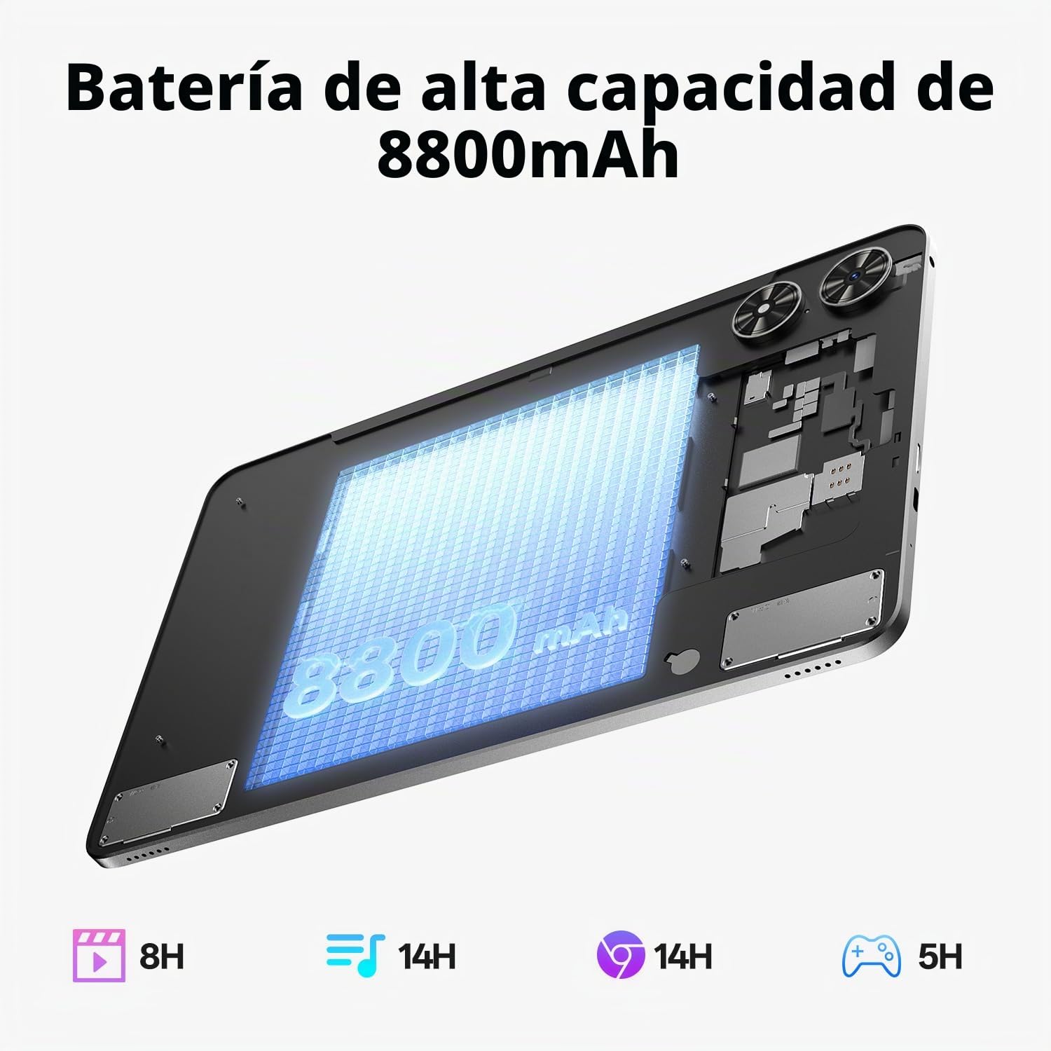 Tablet 11 Pulgadas Android 16 con Teclado, Lápiz, Ratón y Funda - 20 GB RAM + 128 GB ROM - T7250 Octa-Core - Pantalla HD 1280 x 800 - 8800 mAh - Widevine L1 - Cámara 13MP+8MP - WiFi 2,4G/5G - GPS