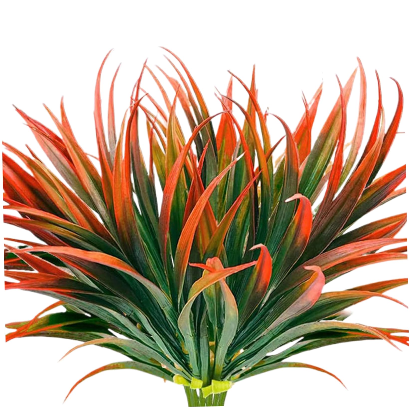 StaZamor 8 Bundles 17 Inch Long Stem Gladiolus Leaf, Realistic Artificial Plants, Faux Greenery Low Maintenance Decorative Plants for Indoor Outdoor, Orange