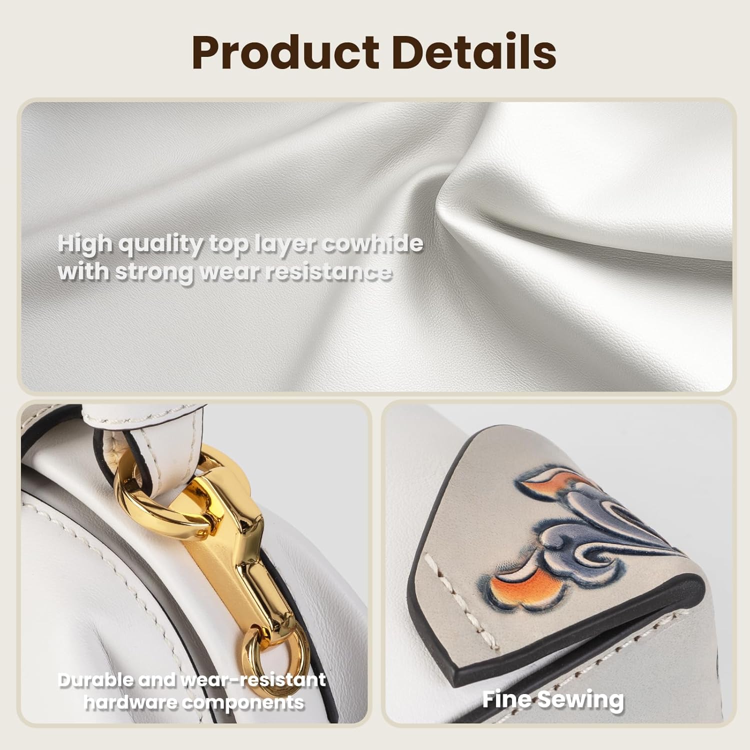 Kadınlar için Bez Çanta, Deri Çapraz Askılı Çantalar, El Oyması ve Boyalı Deri Omuz Çantaları