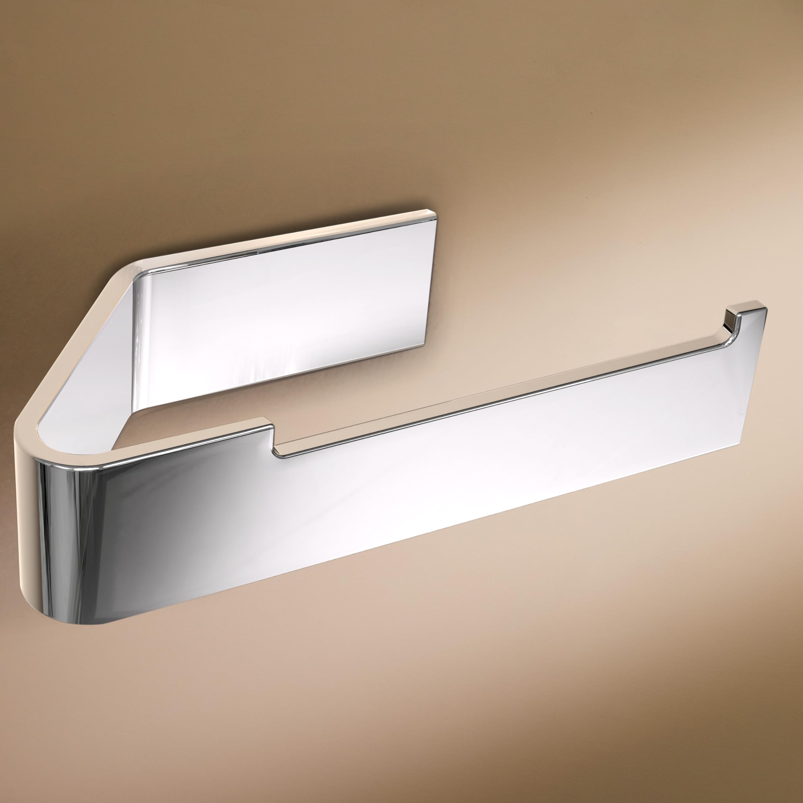 Designfabrik Hamburg Portarotolo Carta Igienica I Moderno Porta Carta Igienica Adesivo I Accessori Bagno Senza Forare (Cromo, senza Ripiano)